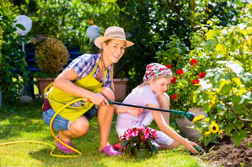 Professional patio cleaning in Charing Cross removing moss and dirt from stone slabs